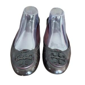 Tory Burch Reva Fig Port Wine Patent Leather Ballet‎ Flats Women Size 8